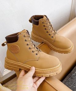 ショートブーツ | レディース ブーティー 太ヒール ブーツ ショートヒール カジュアル レースアップ 歩きやすい コスプレ靴 編み上げブーツ 厚底 ローヒール靴