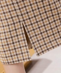 ひざ丈スカート | ハイウエスト ペンシルスカート 膝丈 チェック柄 スカート 秋冬 ミディアム丈 レディース タイトスカート