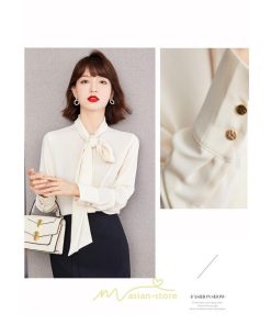 シャツ・ブラウス | ブラウス シャツ 秋 秋服 レディース リボン 春 秋 新作 シフォン 長袖 ゆったり 可愛い お出かけ カジュアル キレイめ エレガント おしゃれ 通勤