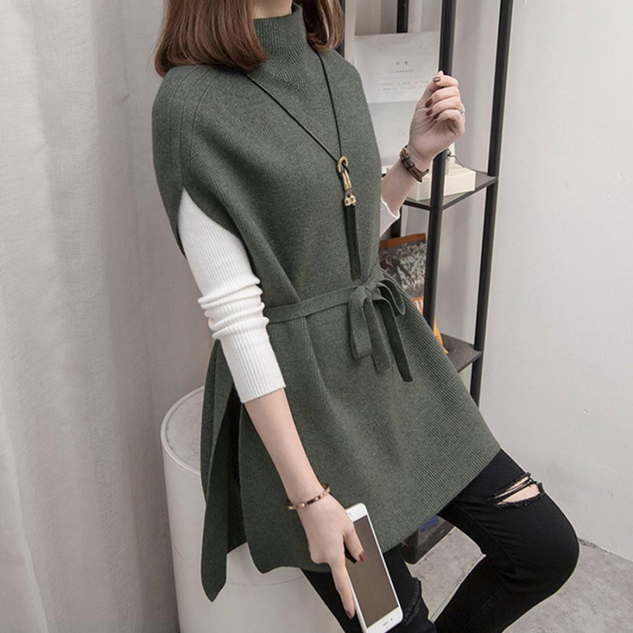 ニット・セーター | ノースリーブ ニットチュニック 韓国風