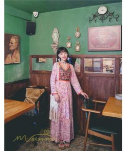 マキシ | ロングワンピース マキシワンピース エスニック リゾート ワンピ コットン カジュアル 大人 春 夏 秋 Vネック ゆったり 着痩せ Aライン 体型カバー きれいめ