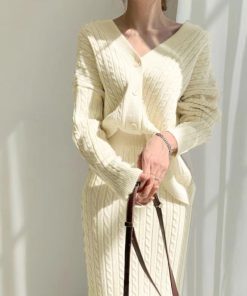 セットアップ | ケーブルニットセットアップレディース秋冬