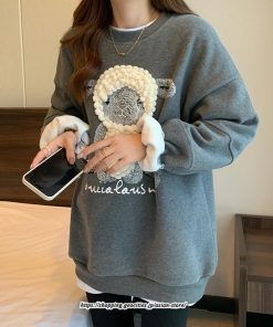 パーカー | トレーナー レディース スウェット 大きいサイズ 韓国 トップス 長袖 おしゃれ 無地 秋冬 送料無料 裏起毛 部屋着 防寒 ゆったり ルームウェア 厚手