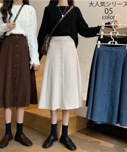 フレアスカート | ミモレ丈スカート ボトムス スカート 女性 スカート 春秋冬 レディース ファッション 後ろウエストゴム