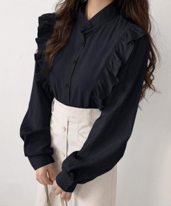 シャツ・ブラウス | ブラウス レディース きれいめ 40代 春秋 上品 無地 ブラウス 長袖 ゆったり オシャレ 韓国風 通勤 大人 着痩せ 50代 バルーンスリーブ 30代 韓国ファッション