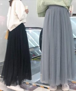 ロングスカート | ロング グレー フレアスカート 春夏 黒 ウエストゴム チュールスカート マキシスカート ミモレ丈スカート白