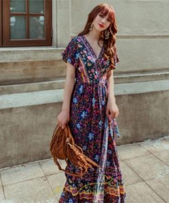 マキシ | ワンピース レディース ワンピ ロングワンピ ロング コットン ゆったり 夏 リゾート サマードレス かわいい 大人 Vネック オトナ 着痩せ レトロ 個性的