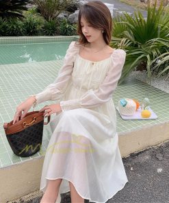 マキシ | ワンピース レディース 夏 40代 きれいめ 膝丈ワンピース 長袖 ワンピ フリル ロング丈ワンピ オシャレ 着痩せ 新作 カジュアル 上品 エレガント お出かけ