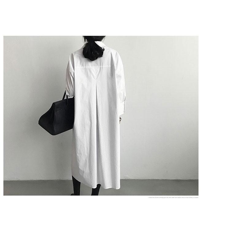 シャツ・ブラウス | ワンピース 秋服 レディース 長袖ワンピース シャツワンピース ロングシャツ ゆったり ブラウスシャツ 通学通勤 20代30代 40代50代 無地 トップス