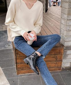 ニット・セーター | ボタン飾り 秋冬 無地 ニットトップス レディース 長袖 ニットセーター シンプルニット プルオーバー きれいめ Vネック