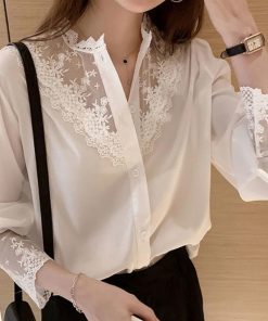 シャツ・ブラウス | レディース 長袖 シャツ シャツ カットソー 大人セレブ おしゃれ韓国ファッション 春秋新作 刺繍 トップス レースブラウス ブラウス