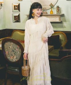 マキシ | リゾートワンピース レディース ロング丈 長袖 Aライン 旅行用 大人 可愛い お洒落 ふんわり フェミニン かわいい 春夏秋 SNS映え お出かけ きれいめ