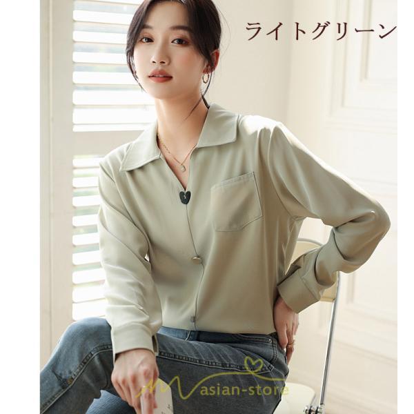 シャツ・ブラウス | ブラウス トップス レディース Vネック秋 シンプル 着回し カジュアル 通勤 オフィス お出かけ 上品 フェミニン 女子会 就活 デート お仕事 エレガント 二次会