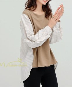 シャツ・ブラウス | Tシャツ レディース トップス 長袖 秋コーデ 切り替え パフスリーブ カットソー ブラウス ゆったり 可愛い カジュアル オフィス 20代30代40代 シンプル 春夏秋