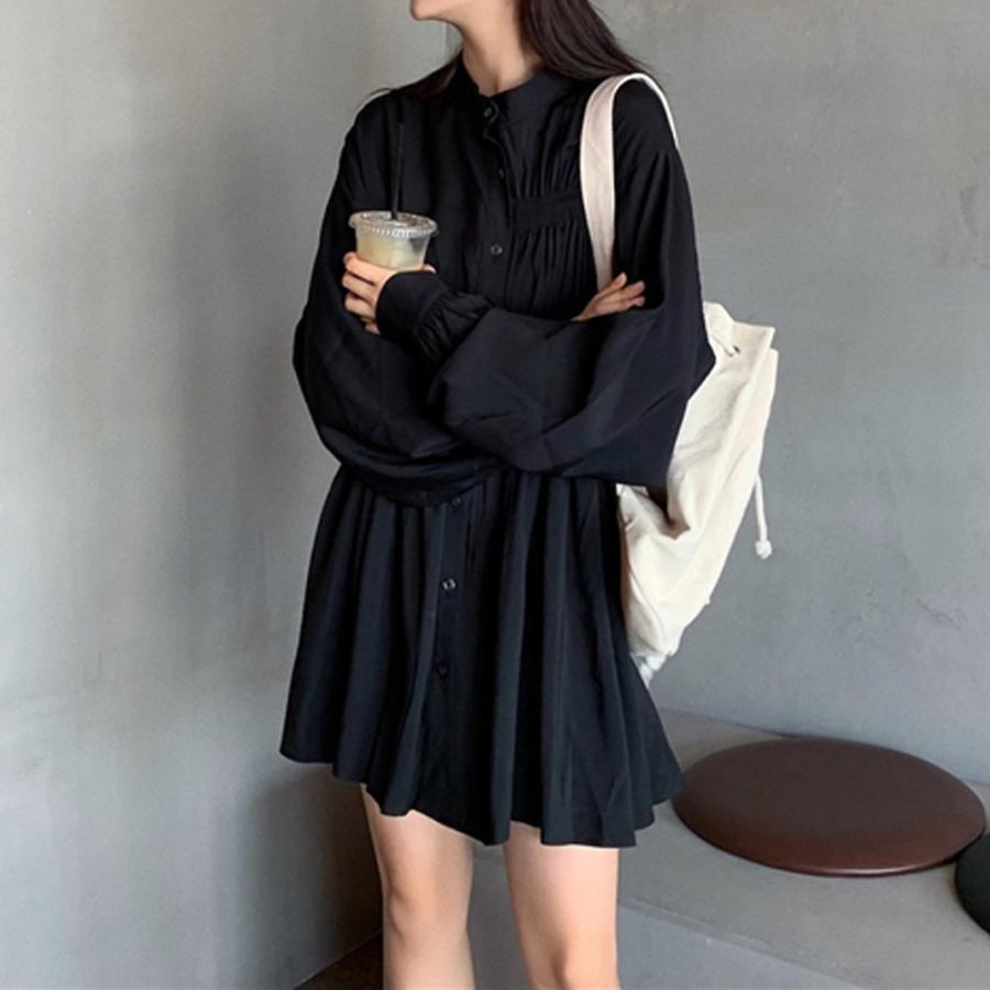 シャツ・ブラウス | レディース 春夏長袖 チュニックワンピ シャツブラウス 白 シャツワンピース ウエストマーク ミニワンピース