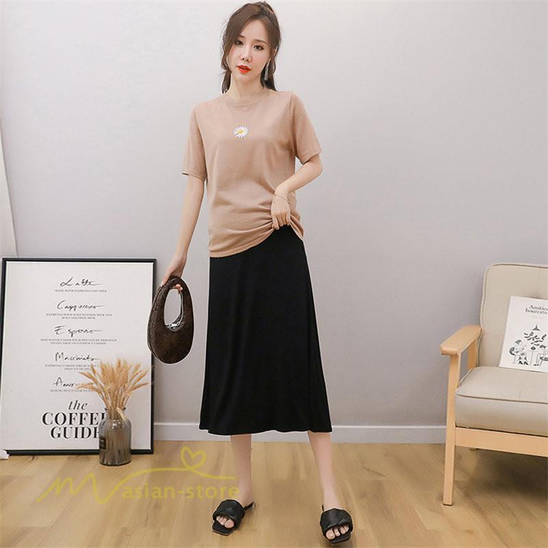 スカート | マタニティレディース Aラインロング丈 マタニティウェア 妊婦服 カジュアル 体型カバー 春 夏 ウエスト調整 ゆったり マタニティ