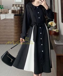 マキシ | ロングワンピース 秋物 レディース ミモレ丈 Aラインワンピース 切り替え フェイク レイヤード風 重ね着風 30代40代 着やせ 上品感 お呼ばれワンピース