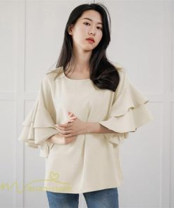 シャツ・ブラウス | ブラウス レディース  6色 きれいめ 40代 春秋 上品 無地 ブラウス 半袖 ゆったり オシャレ 韓国風 通勤 30代 50代 大人 カジュアル お出かけ 着痩せ 夏物