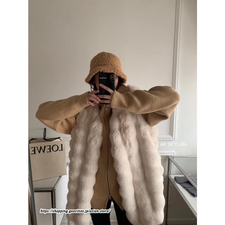 ベスト | ボリュームフェイクファーファー毛皮レディース 冬 フェイクファー 毛皮コート アウター ノースリーブ ふわふわ 前開き ジレ 秋冬