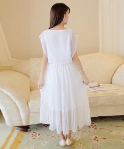 マキシ | プリーツワンピース 半袖ワンピース 夏物 無地 フレアワンピース 可愛い お呼ばれワンピース パーティー ミモレ丈 20代30代40代 女っぽい ロング フェミニン