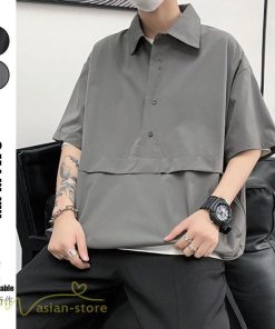 Tシャツ | シャツ ポロシャツ メンズ 夏新作 プルオーバー 無地 半袖 ゆったり トップス ポロ 薄手 大きいサイズ 日常感 体型カバー サマー着痩せ 2XL
