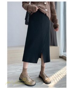 スカート | レディース マタニティウェア ロング丈 秋 冬 2022新作 妊婦服 裾口スリット 体型カバー ママ 産前 産後 ウエスト調整 マタニティきれいめ