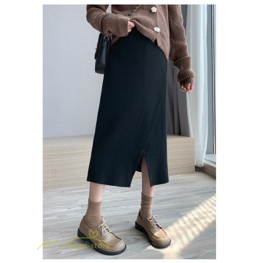 スカート | レディース マタニティウェア ロング丈 秋 冬 2022新作 妊婦服 裾口スリット 体型カバー ママ 産前 産後 ウエスト調整 マタニティきれいめ