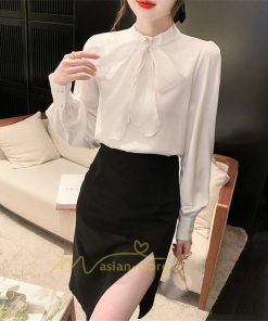 シャツ・ブラウス | ブラウス レディース きれいめ 40代 春夏秋新作 オシャレブラウス リボンネック 長袖トップス 大人 通勤OL カジュアル 50代 ゆったり エレガント シャツ30代