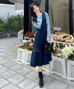 マキシ | Vネックワンピース ミモレ丈ワンピース フレア 秋 レディース 長袖ワンピ 腰着痩せ Aラインワンピース 30代40代 ドッキングワンピ エレガント 大人 通学通勤