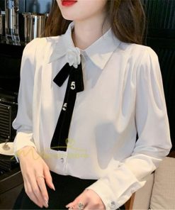 シャツ・ブラウス | シャツ ブラウス 秋冬 レディース スカーフタイ きれいめ フォーマル 春 長袖 オフィス 蝶結び 20代30代40代 通勤通学 お出かけ 着痩せ カジュアル 上品 春夏作