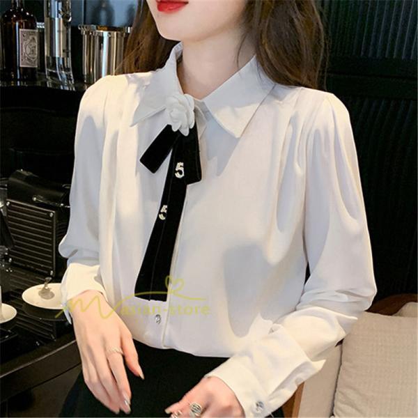 シャツ・ブラウス | シャツ ブラウス 秋冬 レディース スカーフタイ きれいめ フォーマル 春 長袖 オフィス 蝶結び 20代30代40代 通勤通学 お出かけ 着痩せ カジュアル 上品 春夏作