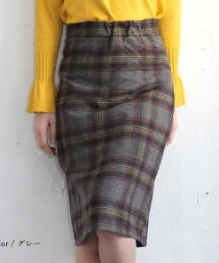 ひざ丈スカート | チェックスカート レディース ハイウエスト Aラインスカート ひざ丈 ボトムス