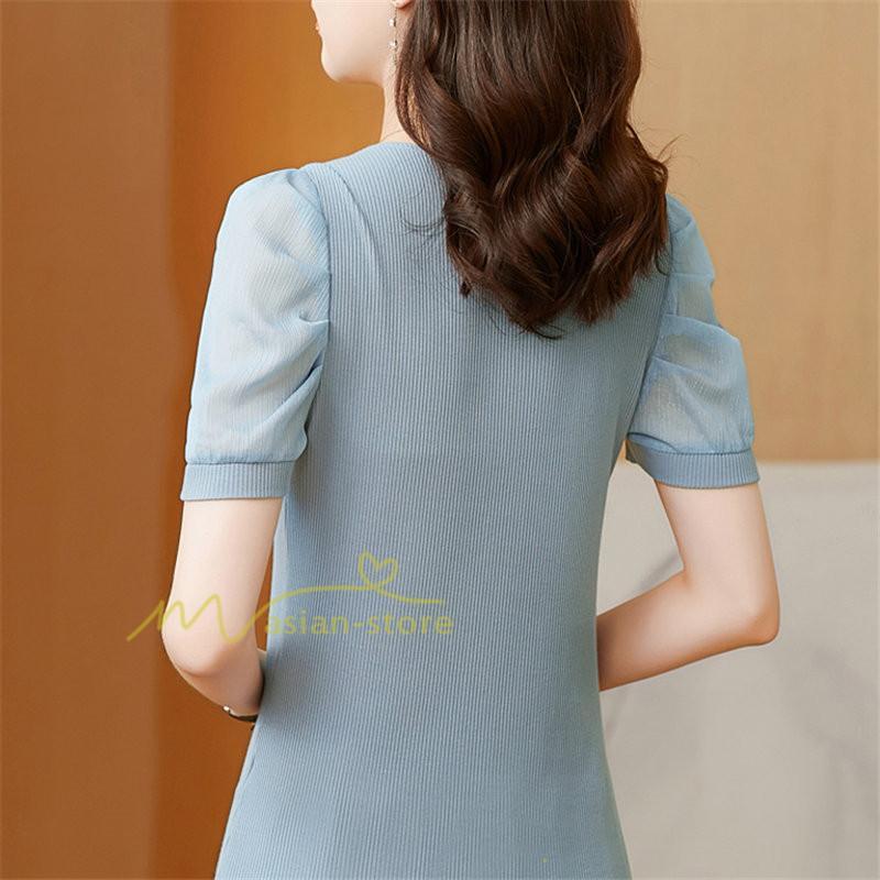 tシャツ・カットソー | Tシャツ レディース チュニック 春 夏 春夏 チュニックTシャツ トップス 20代 30代 40代 OL ママ 母 上品 ファッション カジュアル 着痩せ エレガント お出かけ