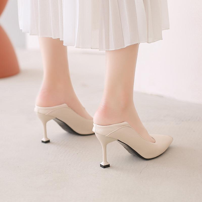 パンプス | ポインテッドトゥピンヒール 紐なし スリップオン ミドルヒール 黒 柔らか 滑り止めソール シューズ 30代40代 レディース 靴 オフィス