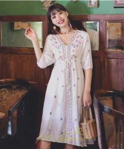 マキシ | ワンピース 膝下 カジュアル 上品 きれいめ 通勤 レディース 七分袖 体型カバー インスタ映え 撮影 個性的 クラシック 大人可愛い 高級感 普段使い 海外旅行