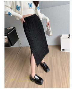 スカート | ロングレディース 無地 秋冬 コーデ カジュアル ウエストゴム きれいめ 可愛い 裾口スリット OL ビジネス 20代 30代 大人 40代 オフィス