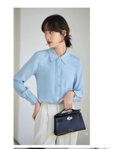 シャツ・ブラウス | ブラウス レディース 長袖 50代 白 シャツ ゆったり トップス きれいめ フォーマル 上品 フェミニン 青 高品質 40代 OL 通勤 フォーマル 20代 30代