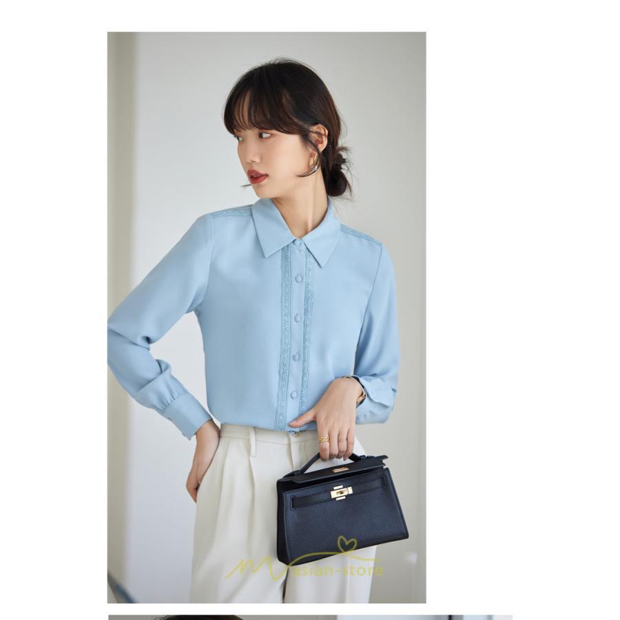 シャツ・ブラウス | ブラウス レディース 長袖 50代 白 シャツ ゆったり トップス きれいめ フォーマル 上品 フェミニン 青 高品質 40代 OL 通勤 フォーマル 20代 30代