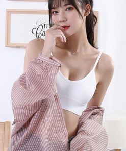 キャミソール | Vネック リブ ショート丈 ベアトップブラ カップ付き おしゃれ ビスチェ インナー キャミ