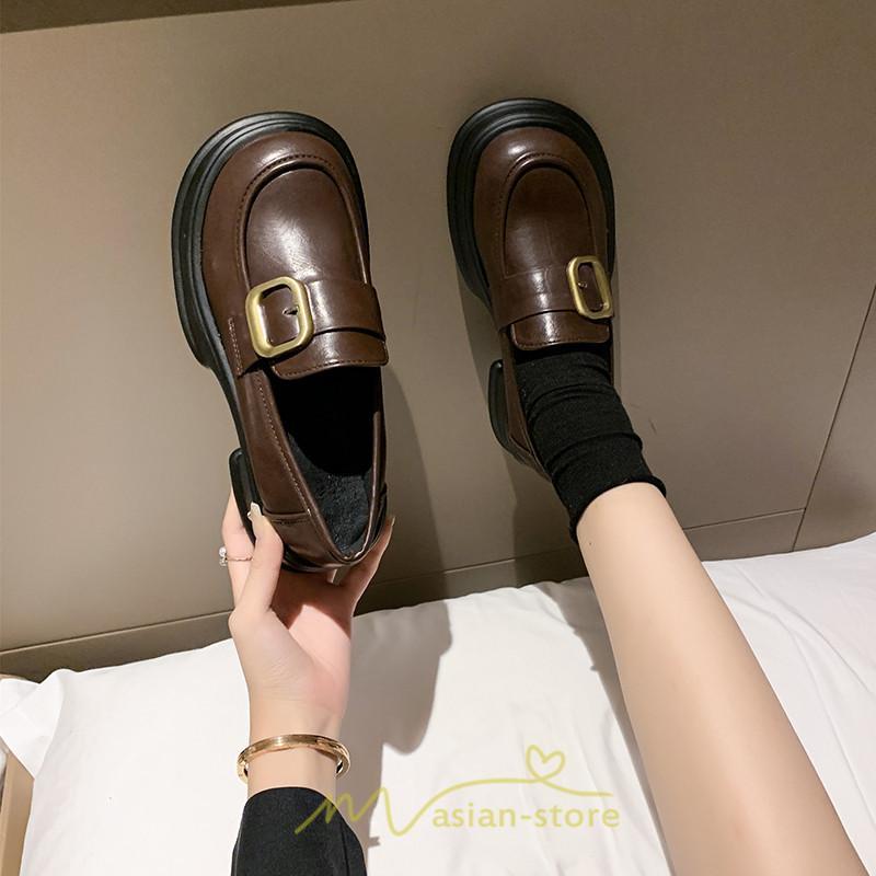 ローファー | レディース 靴 シューズ レザー調 合皮 厚底 履きやすい 韓国風 人気 クラシック 可愛い パンプス 通勤 春 夏 通学 冬 学生靴 秋