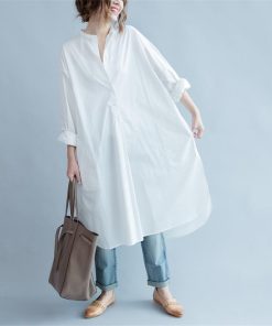 シャツ・ブラウス | ブラウス ロングシャツ レディース シャツワンピース ブラウス トレンド 春夏 大きいサイズ 韓国風 カジュアル 長袖シャツ ロングワンピース ゆったり