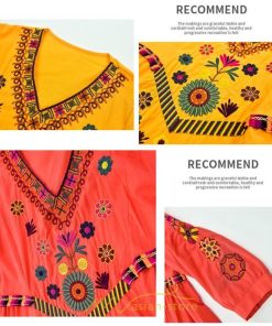 マキシ | ワンピ ワンピース ロング丈 七分袖 レディース 大人 おしゃれ きれいめ お出かけ 大人可愛い 白 青 赤 春夏秋 旅行 20代30代40代 民族風 オレンジ 海