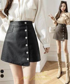 スカート | ミニレザーレディース  タイト 秋 冬 Aライン ハイウエスト おしゃれ フェイクレザー 新作 オシャレ 2022 可愛い 着痩せ