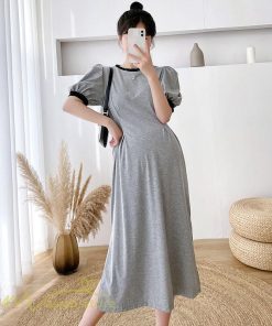 ワンピース | マタニティレディース 半袖 無地 産前 産後 カジュアル Aラインマタニティウェア 上品 サマー妊婦服