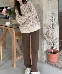 ニット・セーター | 花柄 ジャガードカーディガンレディース