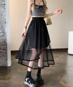 フレアスカート | チュールスカート アシンメトリー 韓国風