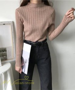 ニット・セーター | 秋 冬 ニット セーター 長袖 プチハイネック レディース トップス 無地 洗えるニット お洒落 シンプル トレンド ゆるシルエットインナー 上品 OL きれいめ 通勤