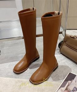 ロングブーツ | レディース ロング丈 太ヒール スクエアトゥ トレンド PU 黒 シンプル コスプレ 美脚 おしゃれ 歩きやすい 履きやすい 滑にくい かわいい