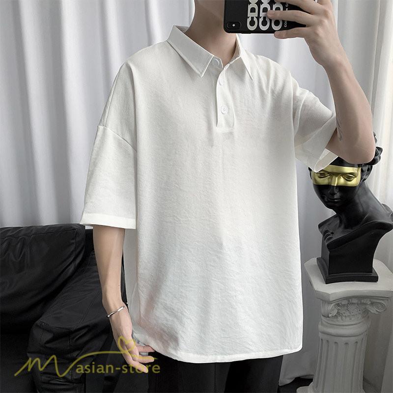 Tシャツ | ポロシャツ シャツ メンズ 無地 夏服 半袖 無地 カジュアル 40代 50代 シンプル 薄手 ポロ サマーシャツ 父 プレゼント ゆったり 体型カバー 30代 ギフト 20代