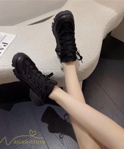 スニーカー | インソール レディース ダッドスポーツシューズ 靴 厚底 レースアップ 無地 履きやすい ハイカット 可愛い 脚長効果 歩きやすい 新作